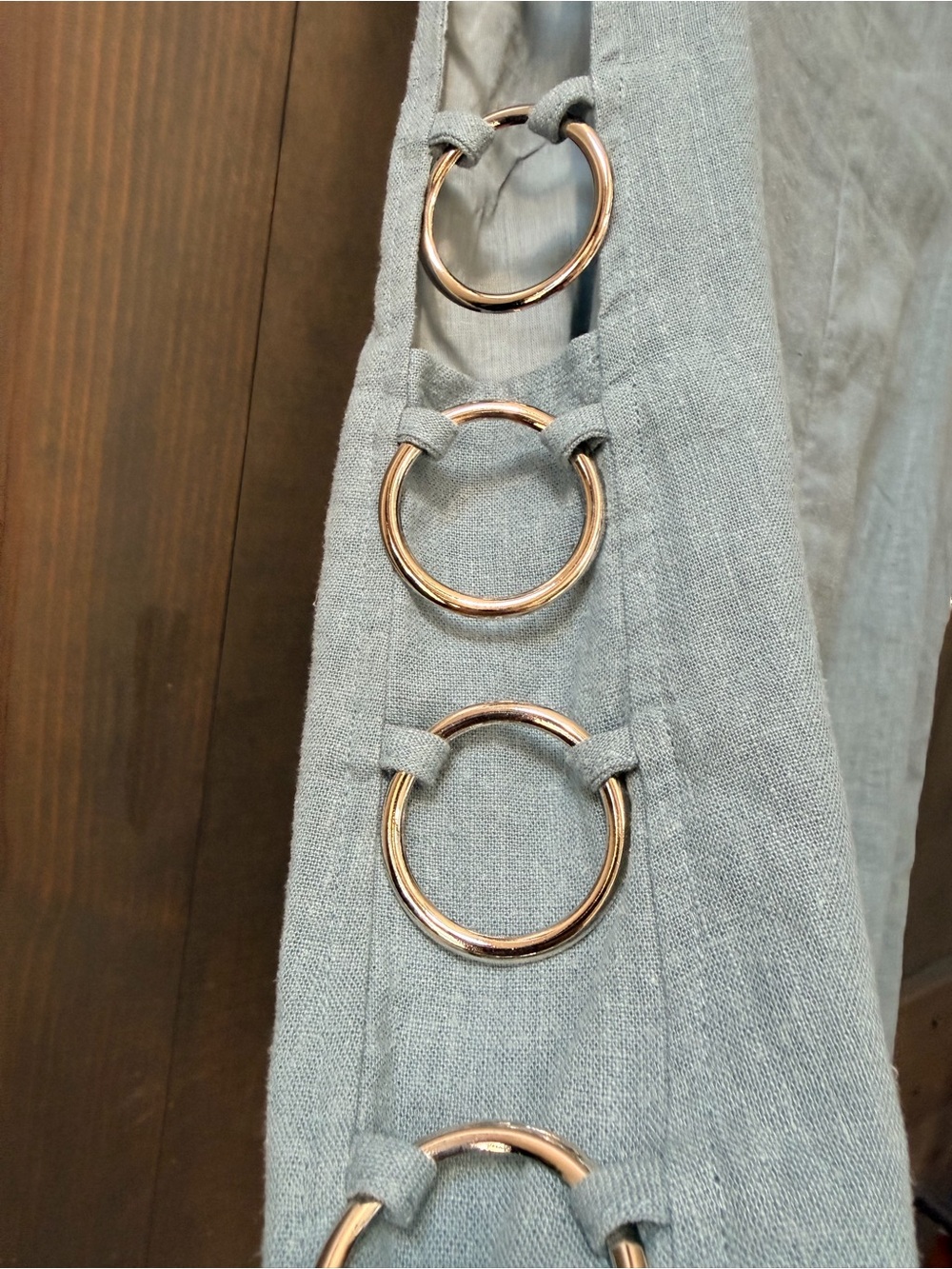 Light Blue Sleeveless Linen-Blend Shift Top - Picture 4 of 6